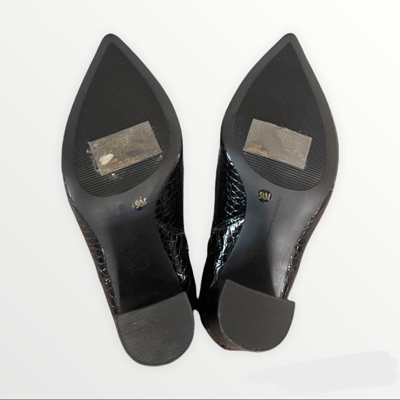 INC Black patent leather crocodile Embossed Block heel knee high boots - Picture 6 of 7